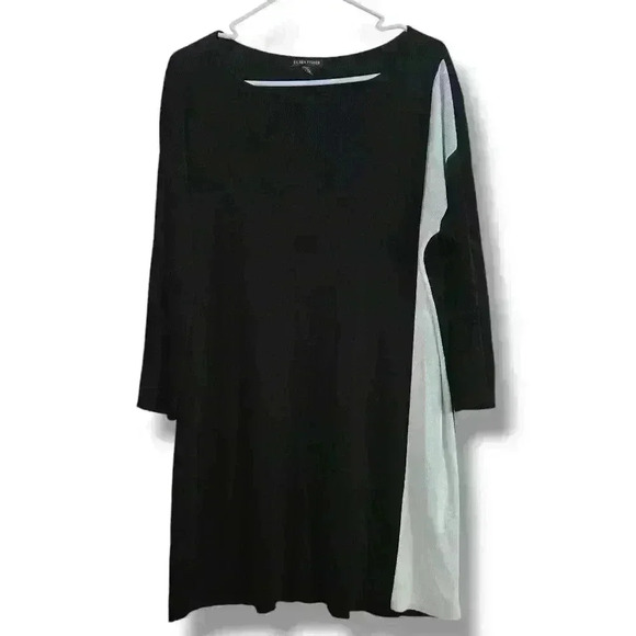 EILEEN FISHER Tencel Color blocked Boat-Neck Sweater Size Large #071 - Picture 2 of 6